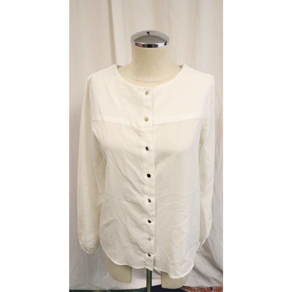 Orfeonegro Top White Long Sleeves EUR Small Button Up (F)